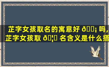 芷字女孩取名的寓意好 🐡 吗,芷字女孩取 🦍 名含义是什么搭配什么字zui
有气质